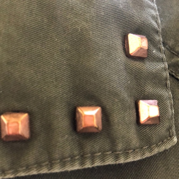 Unbranded Studded Boho Grunge Army Green Drawstring Vest - Picture 6 of 10